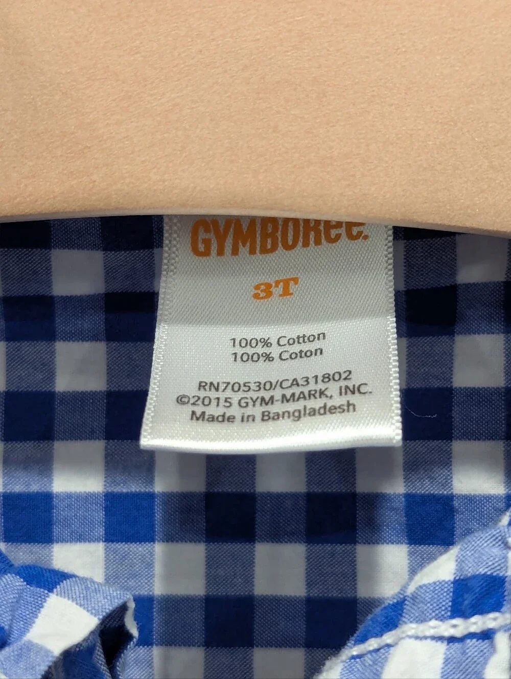 Gymboree Kids Button Down Shirt Blue White Checkered Plaid Cotton Boys Size 3T